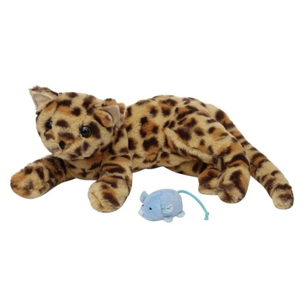 NWT Manhattan Toy Loki Leopard Stuffed Plush Cat Magnetic Front Paws & Mouse Toy